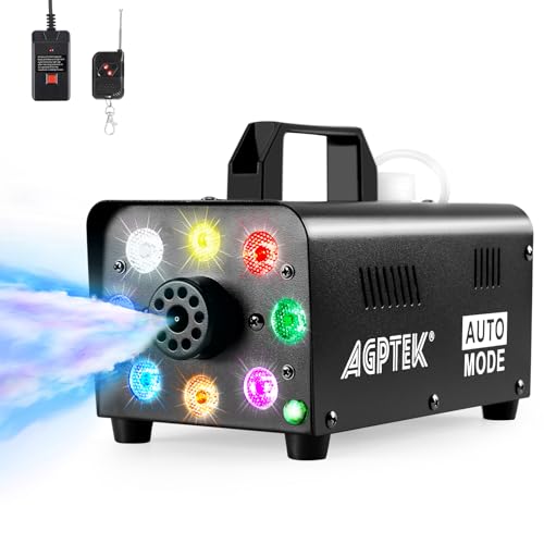 Nebelmaschine, AGPtEK Nebel Maschine mit kabelloser Fernbedienung UND LED Licht, 500 WATT Stabil & Tragbar, Passend für Halloween, Weihnachten, Hochzeitsfeiern & Bühnenauftritte usw von AGPTEK