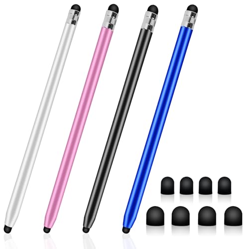 AGREJO Stylus-Stifte für Touchscreens, hohe Präzision, kapazitiver Stylus für iPad, iPhone, Tablets, Samsung Galaxy, alle universellen Touchscreen-Geräte (4 Stück, Schwarz/Blau/Silber/Pink) von AGREJO