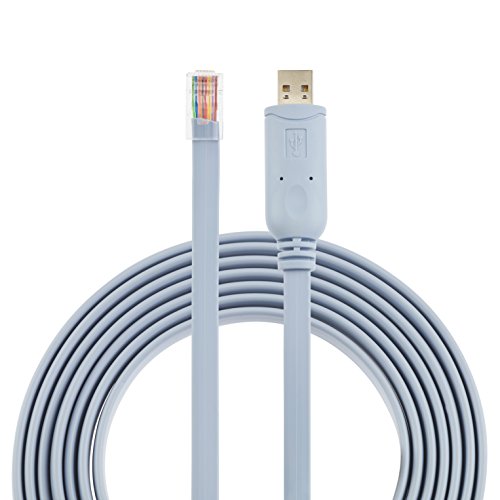 Kompatibles FTDI USB-Ersatzkonsolenkabel von AGS Retail Ltd. für Cisco Switch-Router - Grau, 1,8 m, USB auf RJ45 mit vernickeltem Port in Flachdrahtausführung | Kabel und Anschlüsse von AGS Retail Ltd, AGS Retail Limited