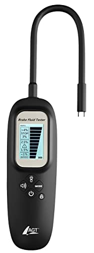 AGT Professional Bremsflüssigkeitstester: Bremsflüssigkeits-Tester mit Display, LED, Wassererkennung, DOT3/4/5.1 (Bremsflüssigkeitstester Test, Kfz-Bremsflüssigkeitstester, Motorrad) von AGT Professional