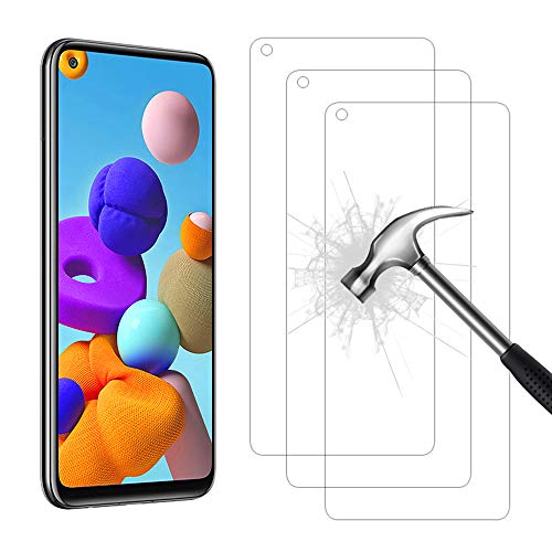 AHABIPERS 3 Stück für Samsung Galaxy A21S Schutzfolie, HD Displayschutzfolie, 9H Härte Schutzfolie, Anti-Kratzer/Bläschen/Fingerabdruck/Staub folie von AHABIPERS