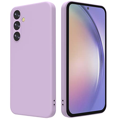 AHABIPERS Case Kompatibel mit Samsung Galaxy A54 5G Hülle, Silikon TPU Case Ultra Dünne Voller Schutz Flüssig Silikon Handyhülle, Stoßfest Schutzhülle mit Mikrofaser-Futter für Samsung A54 5G - Lila von AHABIPERS