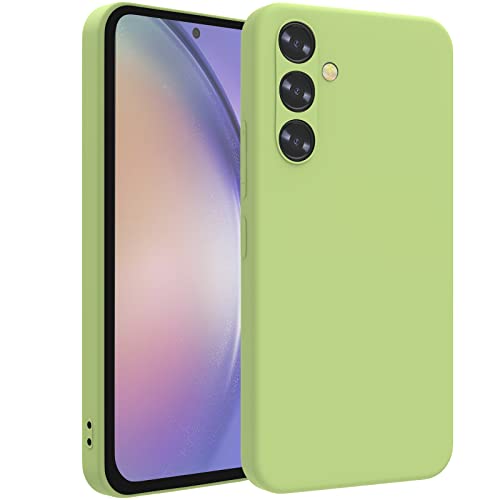 AHABIPERS Case Kompatibel mit Samsung Galaxy A54 5G Hülle, Silikon TPU Case Ultra Dünne Voller Schutz Flüssig Silikon Handyhülle, Stoßfest Schutzhülle mit Mikrofaser-Futter für Samsung A54 5G - Grün von AHABIPERS