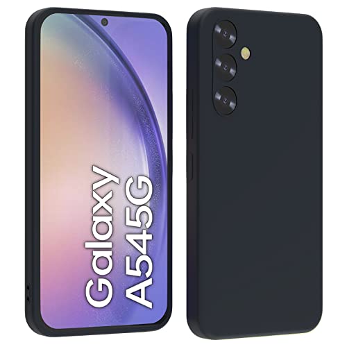 AHABIPERS Case Kompatibel mit Samsung Galaxy A54 5G Hülle, Silikon TPU Case Ultra Dünne Voller Schutz Flüssig Silikon Handyhülle, Stoßfest Schutzhülle mit Mikrofaser-Futter für Samsung A54 5G -Schwarz von AHABIPERS