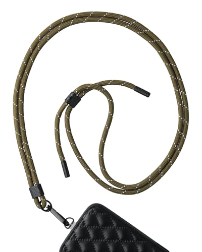 AHABIPERS Handykette Universal, Nylon Handy Kette, Verstellbarer Crossbody Handyschnur, Handy Umhängeband Kompatibel mit Meisten Smartphones, TPU Handy-Patch mit Metallring - ohne Hülle (Grün&Weiß) AHABIPERS Handykette Universal, Nylon Handy Kette, Verstellbarer Crossbody Handyschnur, Handy Umhängeband Kompatibel mit Meisten Smartphones, TPU Handy-Patch mit Metallring - ohne Hülle (Grün&Weiß) von AHABIPERS