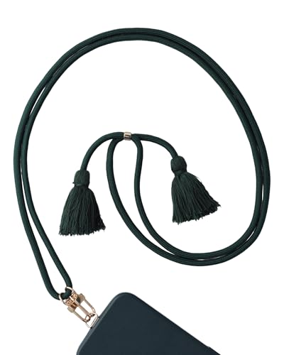 AHABIPERS Handykette Universal, Nylon Quasten Handy Kette, Verstellbarer Crossbody Handyschnur, Handy Umhängeband Kompatibel mit Meisten Smartphones, TPU Handy-Patch mit Metallring - ohne Hülle (Grün) AHABIPERS Handykette Universal, Nylon Quasten Handy Kette, Verstellbarer Crossbody Handyschnur, Handy Umhängeband Kompatibel mit Meisten Smartphones, TPU Handy-Patch mit Metallring - ohne Hülle (Grün) von AHABIPERS