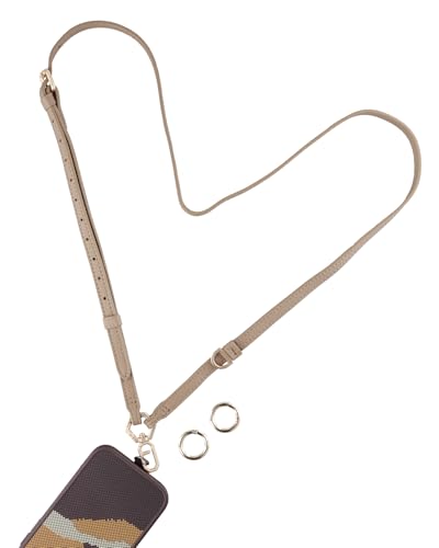 AHABIPERS Handykette Universal, PU Leder Handy Kette, Verstellbarer Crossbody Umhängeband, Riemen zum Umhängen Kompatibel mit iPhone/Samsung/Jedem Handy/Schlüssel/Handtasche/Tasche/Geldbörse - Beige AHABIPERS Handykette Universal, PU Leder Handy Kette, Verstellbarer Crossbody Umhängeband, Riemen zum Umhängen Kompatibel mit iPhone/Samsung/Jedem Handy/Schlüssel/Handtasche/Tasche/Geldbörse - Beige von AHABIPERS