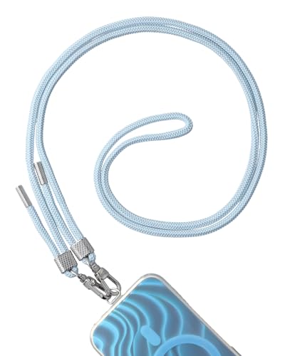 AHABIPERS Handykette Universal zum Umhängen, Nylon Handyband kompatibel mit Jeden Smartphones, Verstellbar und Abnehmbar Kette zum Umhängen, Hülle mit Kordel, Handyband für Jeder Hülle, Azurblau AHABIPERS Handykette Universal zum Umhängen, Nylon Handyband kompatibel mit Jeden Smartphones, Verstellbar und Abnehmbar Kette zum Umhängen, Hülle mit Kordel, Handyband für Jeder Hülle, Azurblau von AHABIPERS
