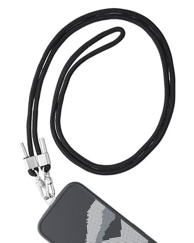 AHABIPERS Handykette Universal zum Umhängen, Nylon Handyband kompatibel mit Jeden Smartphones, Verstellbar und Abnehmbar Kette zum Umhängen, Hülle mit Kordel, Handyband für Jeder Hülle, Schwarz AHABIPERS Handykette Universal zum Umhängen, Nylon Handyband kompatibel mit Jeden Smartphones, Verstellbar und Abnehmbar Kette zum Umhängen, Hülle mit Kordel, Handyband für Jeder Hülle, Schwarz von AHABIPERS