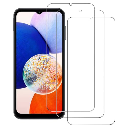 AHABIPERS Schutzfolie für Samsung Galaxy A14, HD Displayschutzfolie, 9H Härte Schutzglas, Anti-Kratzer/Bläschen/Fingerabdruck/Staub Panzerfolie für Samsung A14 5G (6.6 inches) - 3 Stück von AHABIPERS