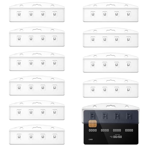 AHANDMAKER 10 horizontaler Halbkarten Ausweishalter Klare Magnetkartenhalter Mit Greifern Harte Transparente Schutzhüllen Für POS Kreditkarten Und Pässe AHANDMAKER 10 horizontaler Halbkarten Ausweishalter Klare Magnetkartenhalter Mit Greifern Harte Transparente Schutzhüllen Für POS Kreditkarten Und Pässe von AHANDMAKER