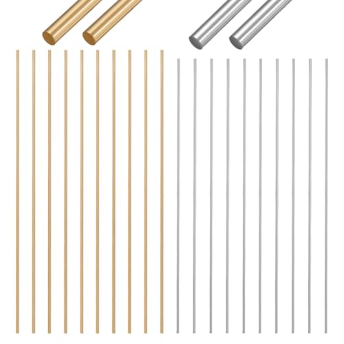 AHANDMAKER 24 Stück 2 Stile Messing Stange Runde 304 Edelstahl & Messing Solide Bar Drehbank Stangensatz Mit 3mm /0.12 Zoll Durchmesser Für Heimwerker Bastelwerkzeuge AHANDMAKER 24 Stück 2 Stile Messing Stange Runde 304 Edelstahl & Messing Solide Bar Drehbank Stangensatz Mit 3mm /0.12 Zoll Durchmesser Für Heimwerker Bastelwerkzeuge von AHANDMAKER