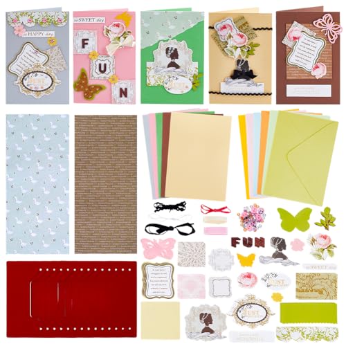 AHANDMAKER DIY Grußkarten Set Papier Grußkarten Set Handgefertigte Grußkarten Sets Machen Sie Ihre Eigenen Karten Basteln Für Thanksgiving Geburtstagsgeschenk Klassenzimmer Hochzeit von AHANDMAKER