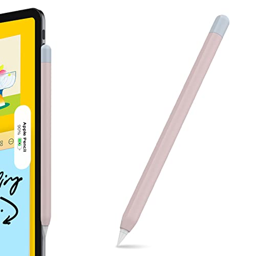 AHASTYLE Apple Pencil 2 Hülle Silikon Duotone Apple Pencil Case - Ultra Dünn Apple Pencil Halter Apple Pencil Abdeckung Kompatibel mit Apple Pencil 2. Generation (Duotone, Rosa + Hellblau Kappe) von AHASTYLE