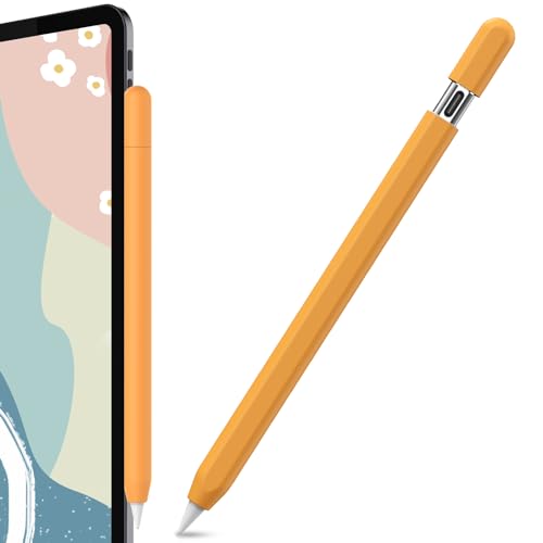 AHASTYLE Silikon Hülle für Apple Pencil (USB-C) 2023 Ultra Dünn Schutzhülle Skin Apple Pencil Sleeve Anti-Rutsch-Griff Kompatibel mit Apple Pencil USB C (Orange) von AHASTYLE