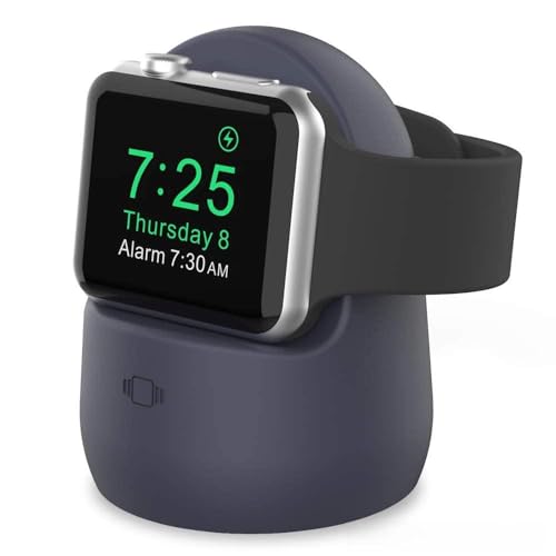 AHASTYLE Ständer für Apple Watch Ladestation [Nachtmodus Kompatibel] Silikon Dock für Apple Watch 9 Ultra2 SE Ultra 8 7 6 4 3 2 1-49mm 45mm 44mm 42mm 41mm 40mm 38mm (Marineblau) von AHASTYLE