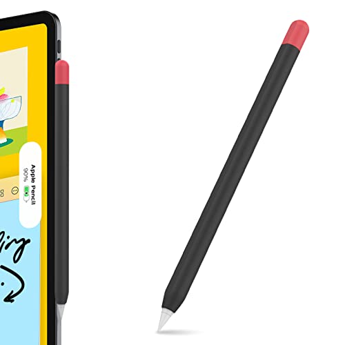 AhaStyle Duotone Design Silikonhülle Schutzhülle für Apple Pencil 2. Generation (2018), Apple iPad Pro 11/12,9 Zoll 2018 schwarz/rot von AHASTYLE