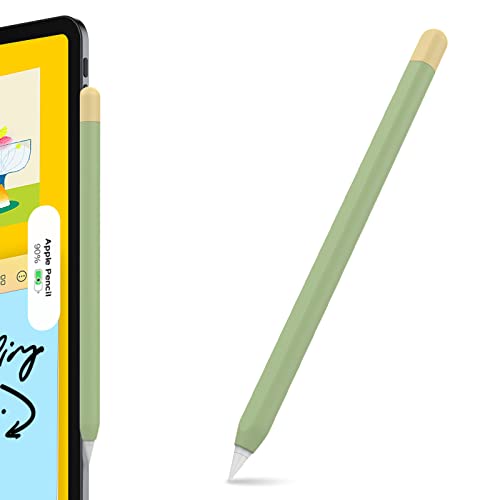 AhaStyle Duotone Silikon-Schutzhülle für Apple Pencil 2. Generation (2018), Apple iPad Pro 11/12,9 Zoll 2018 Avocadogrün, Zitronengelb von AHASTYLE