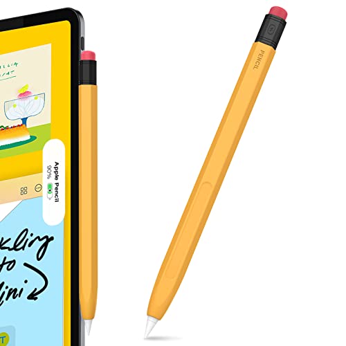 AhaStyle Klassisches Federmäppchen für Apple Pencil 2nd Generation Silikon Schutzhülle Apple Pencil Cover Kompatibel mit Magnetischem Laden und Double Tap (Rosa) von AHASTYLE