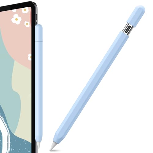 AhaStyle Silikon Hülle für Apple Pencil (USB-C) 2023 Ultra Dünn Schutzhülle Skin Apple Pencil Sleeve Anti-Rutsch-Griff Kompatibel mit Apple Pencil USB C (Himmelblau) von AHASTYLE