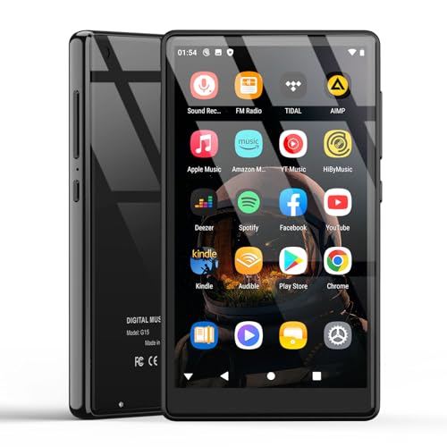 5“ MP3 Player mit Bluetooth und WiFi, 80 GB Android MP4 Player, Kinder Player mit Lautsprechern, HiFi Sound, Streaming Music Player mit Spotify, YouTube, Unterstützt bis zu 512GB von AHENOD