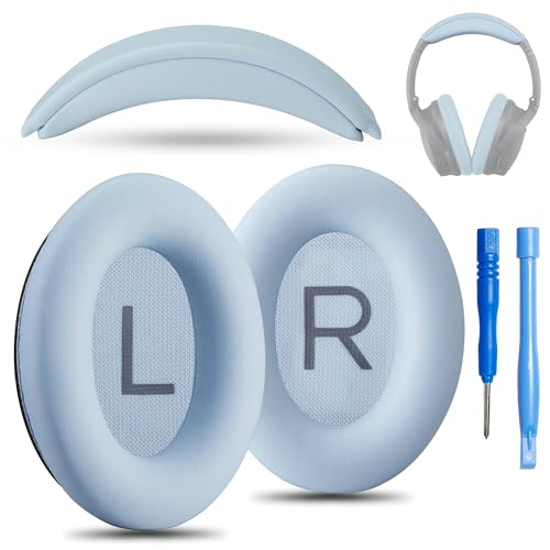 AHG Accessory House Global Ersatz-QC-Ohrpolster/Kopfbandpolster. Kompatibel mit Bose QuietComfort (2023) QC45 QCSE QC35 II Wireless Noise Cancelling Kopfhörer (Mondsteinblau), einfache Selbstmontage von Accessory House