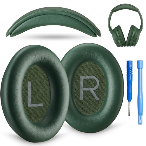 AHG Accessory House Global Ersatz-QC-Ohrpolster und Kopfbügelpolster. Kompatibel mit Bose QuietComfort 2023 QC45 QCSE QC35 II Noise Cancelling Kopfhörern (Cypress Green) Einfache Selbstmontage von Accessory House