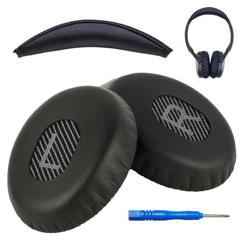 AHG Accessory House Global QC3 Ohrpolster / On-Ear-Ohrpolster und V2 QC3 Kopfbandpolster / On-Ear-Kopfbügelkissen kompatibel mit Bose QuietComfort 3 (QC3) und Bose On-Ear 1 (OE1) Kopfhörern (schwarz) von Accessory House