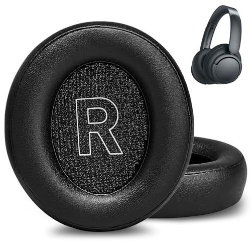 AHG Premium Ersatz Soundcore Q30 Kopfhörer Ohrpolster / Soundcore Q35 Ohrpolster kompatibel mit Anker Soundcore Life Q30 Q35 (schwarz) Premium Protein Leder / hochdichter Schaumstoff / Extra dick von Accessory House