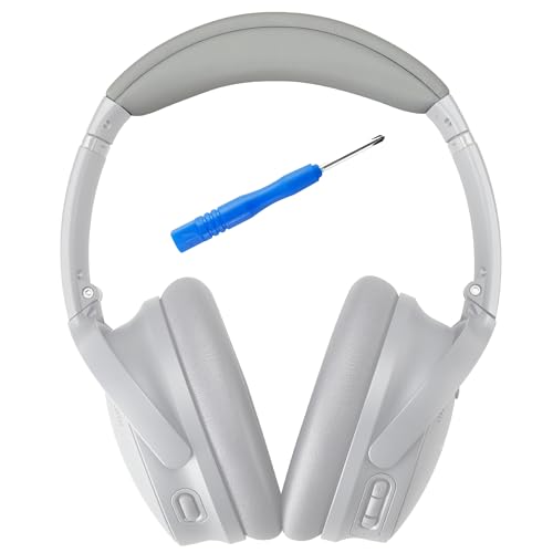 AHG Accessory House Global QC35 II Kopfbandkissen, kompatibel mit Bose QuietComfort 35 Kopfhörern (grau) – einfaches Clip-on-Design, hochwertiges PU, flexiweicher hochdichter Schaumstoff von Accessory House