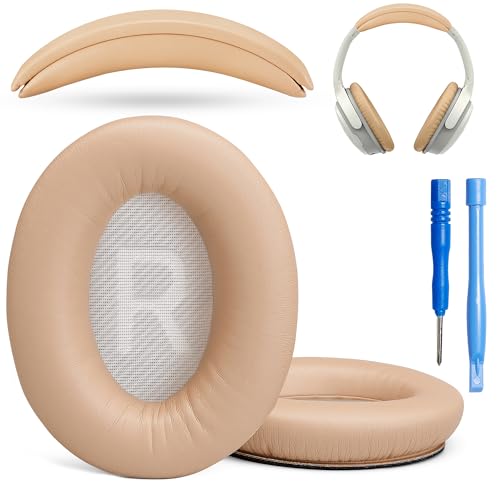 AHG SoundLink AE2 Ohrpolster und SoundLink AE2 Kopfbandpolster, kompatibel mit Bose SoundLink Around-Ear 2 / Bose Soundlink AE2 Kopfhörern (Beige), Premium-PU-Leder, extra Dicker, flexiweicher von Accessory House