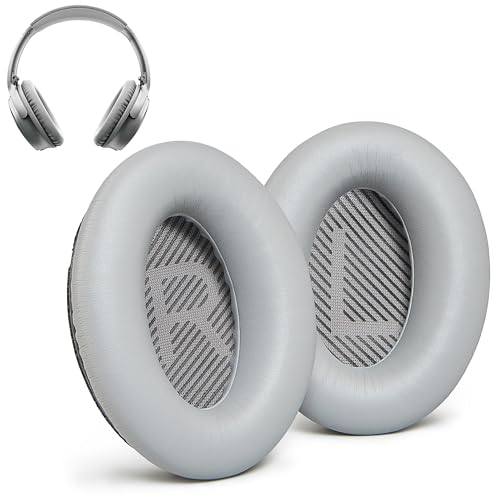 Accessory House Ohrpolster kompatibel mit Bose QuietComfort 35 (QC35) und QuietComfort 35 II (QC35 II) Kopfhörern. Proteinleder, weicher Schaumstoff mit hoher Dichte, erhöhte Haltbarkeit (Grau) von Accessory House