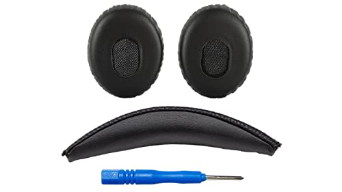 AHG Accessory House Global QC3 Ohrpolster/On-Ear-Ohrpolster und V2 QC3 Kopfbandpolster/On-Ear-Kopfbügelkissen kompatibel mit Bose QuietComfort 3 (QC3) und Bose On-Ear 1 (OE1) Kopfhörern (schwarz) von Accessory House