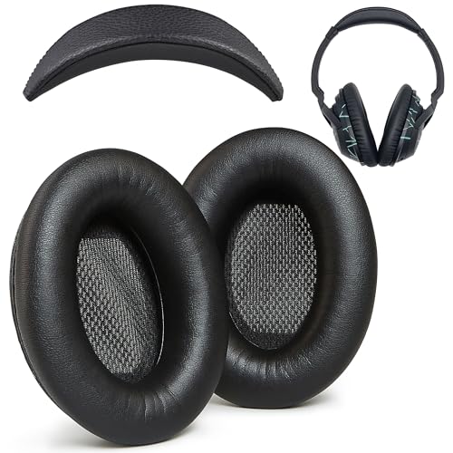 Ersatz-Ohrpolster und Kopfbandkissen für Bose Around Ear 2 (AE2) und SoundTrue Around Ear 1 Kopfhörer (schwarz) (Nicht kompatibel mit Anderen Bose-Kopfhörermodellen) von AHG Accessory House Global