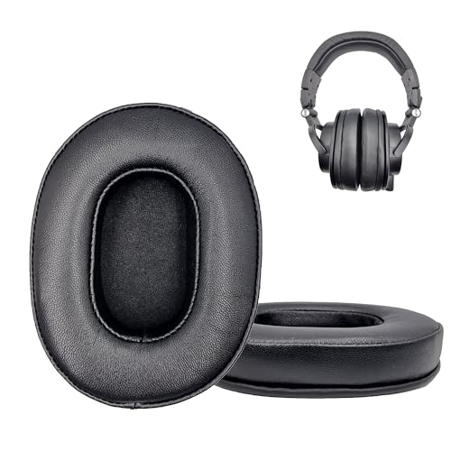Ohrpolster für Audio Technica ATH-M50 M50S M50X M40 M40S M40X M30 M30X M20 M20X Audio Technica ATH-MSR7 ATH-MSR7NC Kopfhörer (schwarzes Schafsleder) von Accessory House