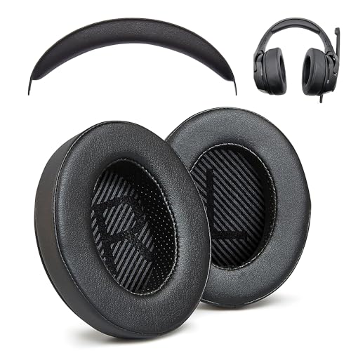 Ohrpolster und Kopfbügel kompatibel mit Kingston HyperX Cloud Stinger Kopfhörern (schwarz) Protein-Leder | weicher hochdichter Schaumstoff | einfache Installation von Accessory House