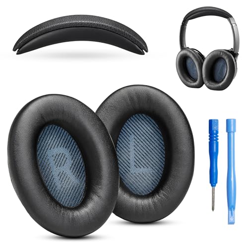 Premium Ersatz SoundLink AE2 Ohrpolster und SoundLink AE2 Kopfbandpolster, kompatibel mit Bose SoundLink Around-Ear 2 / Bose Soundlink AE2 Kopfhörern (SLAE2 Combo Schwarz) von AHG Accessory House Global