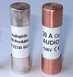 AHP Zylindrische Audio-Sicherung 14x51 mm mit CE für Klangmodule | Stromstärke: 20 Ampere | Kappen: Gold von AHP (Audiophile HiFi-Produkte)