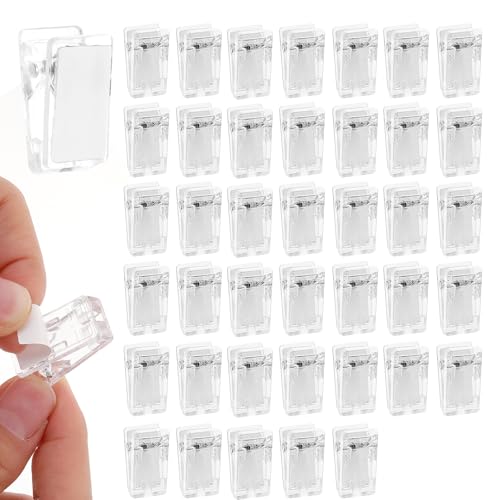 AHQiZFX 40 Stk Klebrige Federclips,Selbstklebende Federklammer,Selbstklebende Wandclips Outdoor,Transparente Kunststoff Klebeklammern,Deko Clip Wandteppich Clips,zur Fotoclips für Zuhause Büro Poster von AHQiZFX