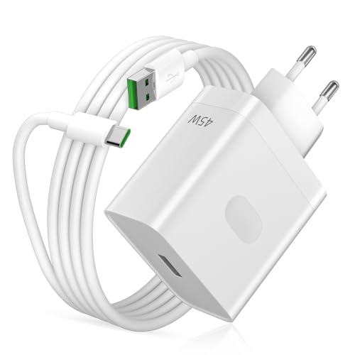AIAUXAI 45W SUPERVOOC Schnellladegerät mit 1-Meter-USB-C-Kabel 6A für Oppo A18, A38, A80, A40, Reno12FS, Find N3 Flip, X5, USB-C-Kabel für OnePlus, Narzo 50, Realme 9, 8, N10, Nord CE 2 Lite AIAUXAI 45W SUPERVOOC Schnellladegerät mit 1-Meter-USB-C-Kabel 6A für Oppo A18, A38, A80, A40, Reno12FS, Find N3 Flip, X5, USB-C-Kabel für OnePlus, Narzo 50, Realme 9, 8, N10, Nord CE 2 Lite von AIAUXAI