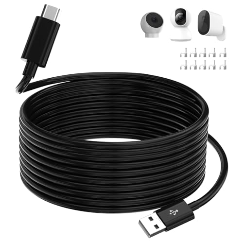 Micro-USB-Kabel, 5 m, Verlängerungskabel, kompatibel mit Mi 360°-Heimkamera 2K Pro/Smart Camera C300, EZVIZ, Wyze Cam, Blink, Eufy, extra langes Micro-USB-Ladekabel für Überwachungskameras, Schwarz Micro-USB-Kabel, 5 m, Verlängerungskabel, kompatibel mit Mi 360°-Heimkamera 2K Pro/Smart Camera C300, EZVIZ, Wyze Cam, Blink, Eufy, extra langes Micro-USB-Ladekabel für Überwachungskameras, Schwarz von AIAUXAI