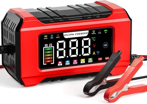 15A Auto Batterien Ladegerät, Aibeau 12V/24V Intelligentes KFZ Autobatterie Ladegerät mit 9-Stufen-Ladung, LCD-Bildschirm für Auto, AGM, Gel Blei-Säure-Batterien und LiFePO4-Batterien 15A Auto Batterien Ladegerät, Aibeau 12V/24V Intelligentes KFZ Autobatterie Ladegerät mit 9-Stufen-Ladung, LCD-Bildschirm für Auto, AGM, Gel Blei-Säure-Batterien und LiFePO4-Batterien von AIBEAU