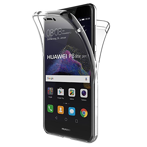 AICEK Huawei P8 Lite 2017 Hülle, 360°Full Body Transparent Silikon Schutzhülle für P8 Lite 2017 Case Crystal Clear Durchsichtige TPU Bumper Huawei P8 Lite 2017 Handyhülle von AICEK