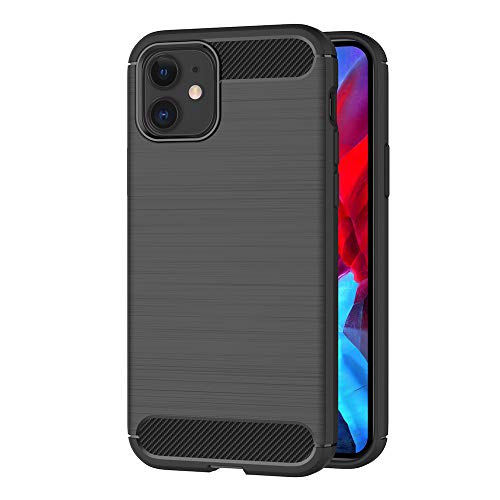 AICEK Hülle Compatible Apple iPhone 12 Mini Schwarz Silikon Handyhülle für iPhone 12 Mini Schutzhülle Karbon Optik Soft Case (5,4 Zoll) von AICEK