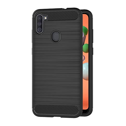 AICEK Hülle Compatible Samsung Galaxy A11 Schwarz Silikon Handyhülle für Galaxy A11 Schutzhülle Karbon Optik Soft Case (6,4 Zoll) von AICEK