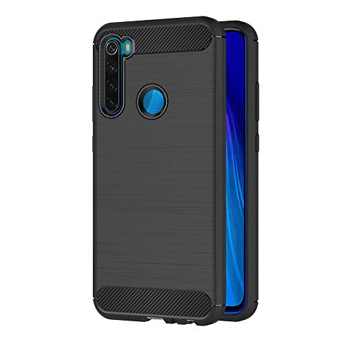 AICEK Hülle Compatible Xiaomi Redmi Note 8, Schwarz Silikon Handyhülle für Xiaomi Redmi Note 8 Schutzhülle Karbon Optik Soft Case (6,3 Zoll) von AICEK