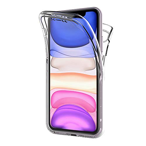 AICEK Hülle Compatible iPhone 11, 360°Full Body Transparent Silikon Schutzhülle für iPhone 11 Case Durchsichtige TPU Bumper iPhone 11 Handyhülle (6,1 Zoll) von AICEK