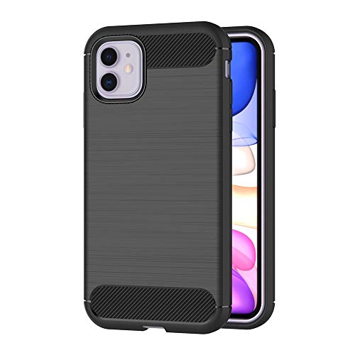 AICEK Hülle Compatible iPhone 11, Schwarz Silikon Handyhülle für iPhone 11 Schutzhülle Karbon Optik Soft Case (6,1 Zoll) von AICEK