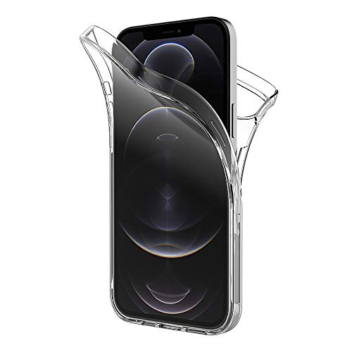 AICEK Hülle Compatible iPhone 12 / iPhone 12 Pro 360°Full Body Transparent Silikon Schutzhülle für Apple iPhone 12 Pro Case Durchsichtige TPU Bumper iPhone 12 Handyhülle (6,1 Zoll) von AICEK