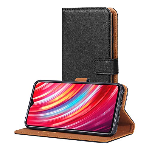 AICEK Hülle Kompatibel mit Xiaomi Redmi Note 8 Pro, Lederhülle für Redmi Note 8 Pro Schutzhülle PU Leder Klapphülle mit Kartenfach Ständer Magnet Funktion Schwarz (6,53 Zoll) von AICEK